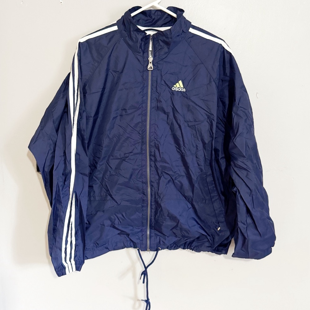 Vintage Adidas Navy & Lime Green Windbreaker Size Large